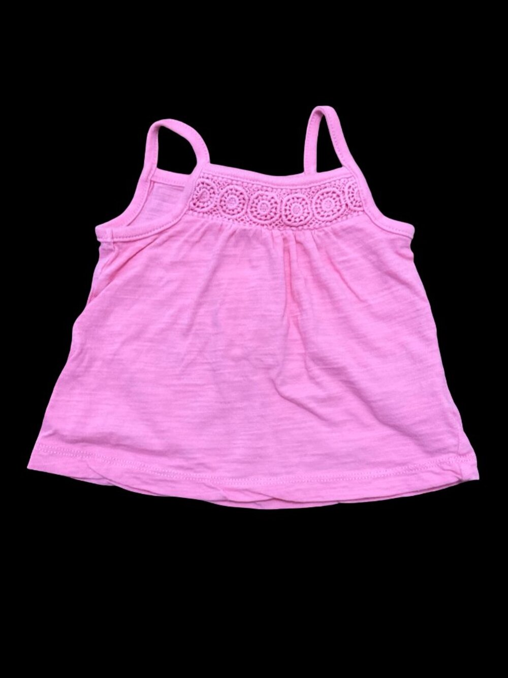 👣 5/$25 - Pink Tank Top w/ Lace Crochet Neckline